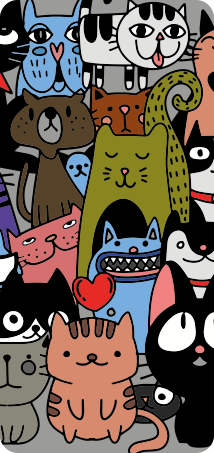 Macskabarátok gyűjteménye Matrica samsung - TenStickers