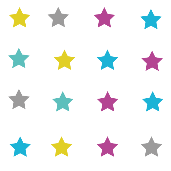 Autocolantes para móveis Padrão de estrelas coloridas - TenStickers