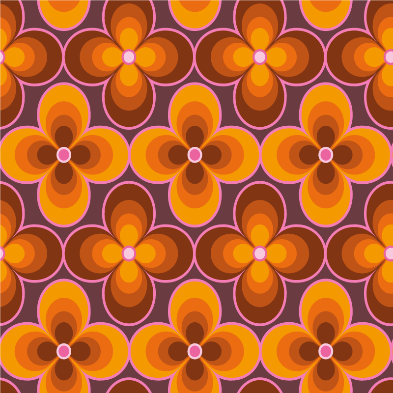 αυτοκόλλητο συσκευή λουλουδιών ρετρό groovy μοτίβο - TenStickers