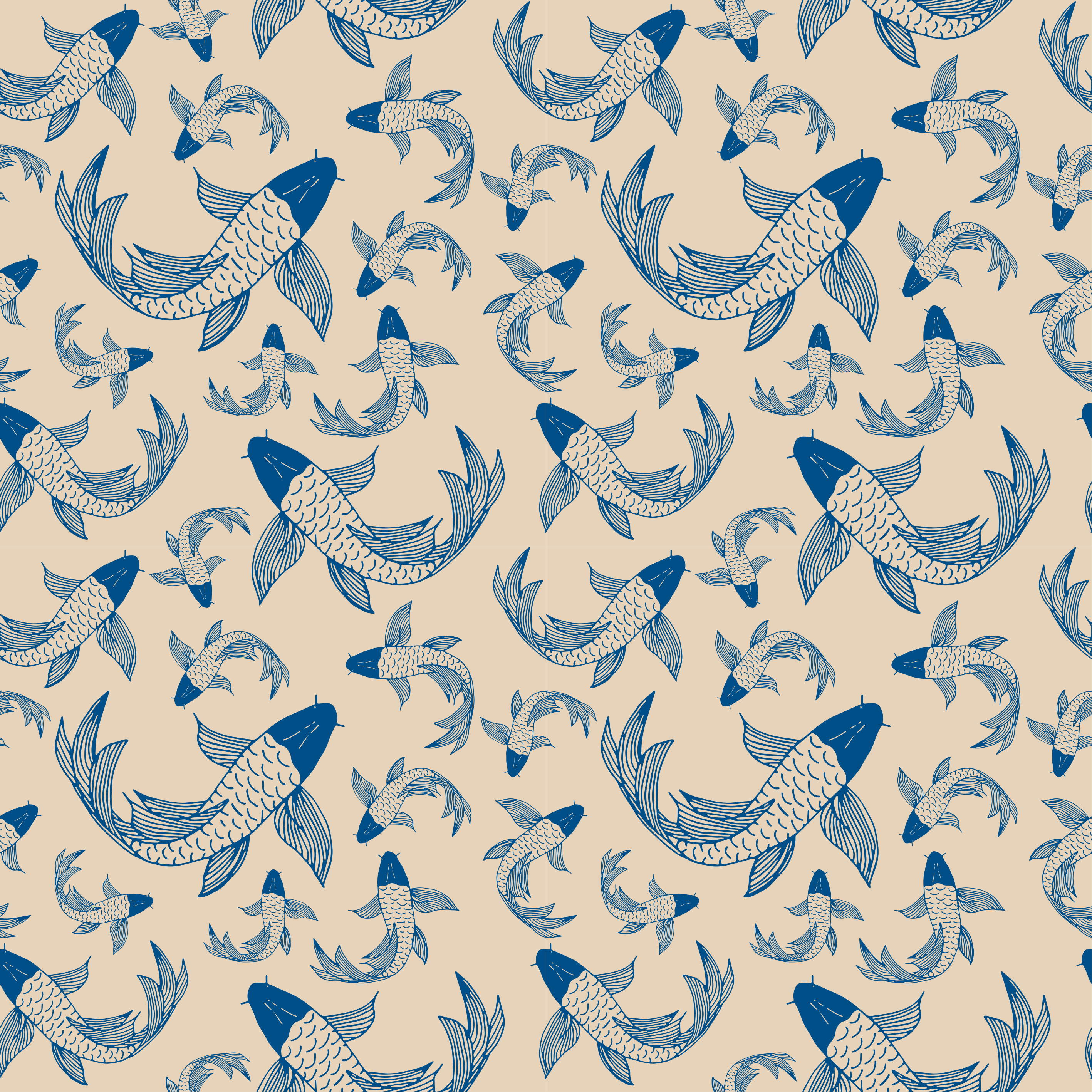 Prevleka z vzorcem modre ribe Nalepka za pohištvo - TenStickers