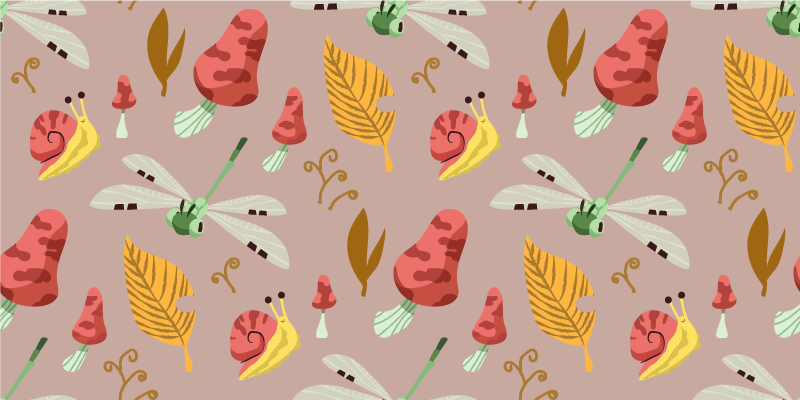 Obtisk podzimního vzoru fauny a flóry na nábytek - TenStickers