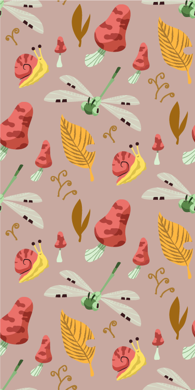 Snails and dragonflies fridge sticker - TenStickers