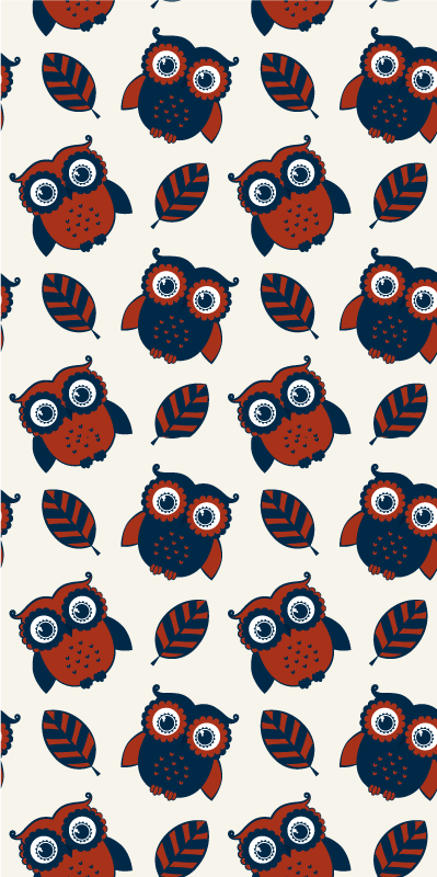 Colorful Owl Patterns fridge sticker - TenStickers