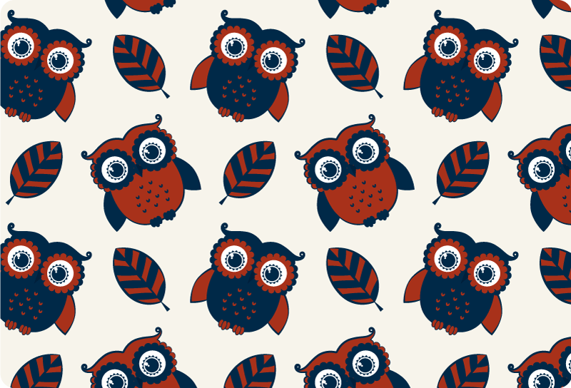 Modré a červené sovy vzor kůže pro notebook - TenStickers