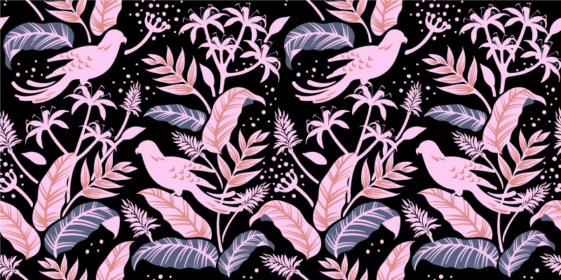 Vinilo para mueble emblema floral de pájaro - TenVinilo