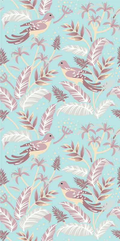 Nature Inspired Birds fridge sticker - TenStickers