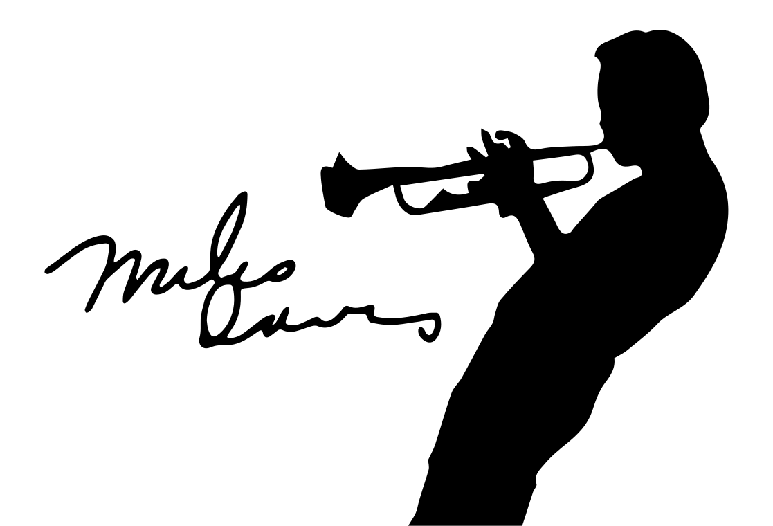 Miles Davis silhouette laptop skins - TenStickers