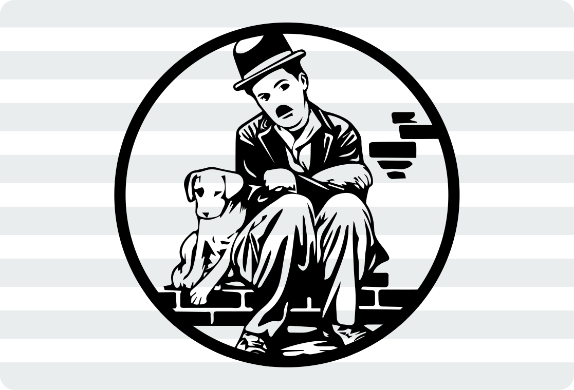 Charlie chapline pes život skiny notebooku - TenStickers