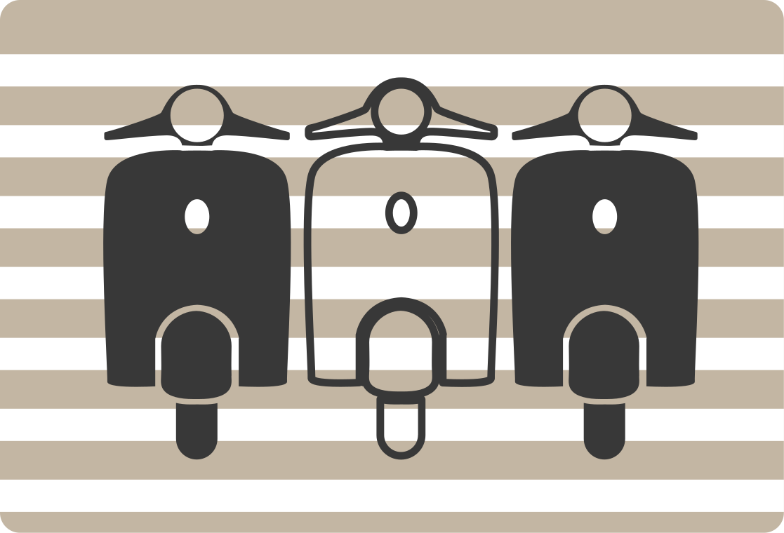 Vespa sykler ensfarget silhuett laptop sticker - Tenstickers