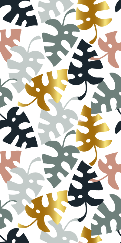 χρυσά και πολύχρωμα φύλλα χαλκομανίας ψυγείου - TenStickers