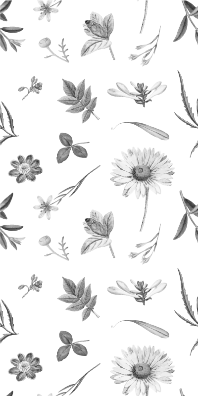 Gray sprint flowers fridge decal - TenStickers