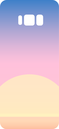 Retro gradient sunset Samsung stickers - TenStickers