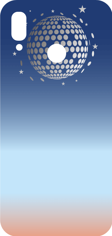 Huawei Aufkleber Farbverlauf bunte discokugel - TenStickers