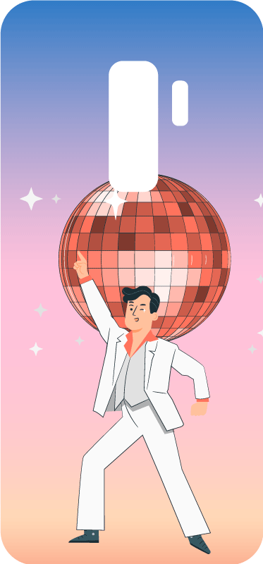 Disco ball illustration samsung klistermärke - Tenstickers