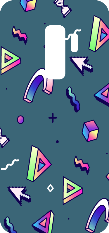 Linear vaporwave background Samsung stickers - TenStickers