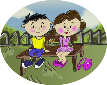 Children On A Bench