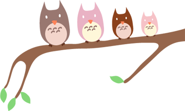 Ugle familie væg klistermærke - TenStickers