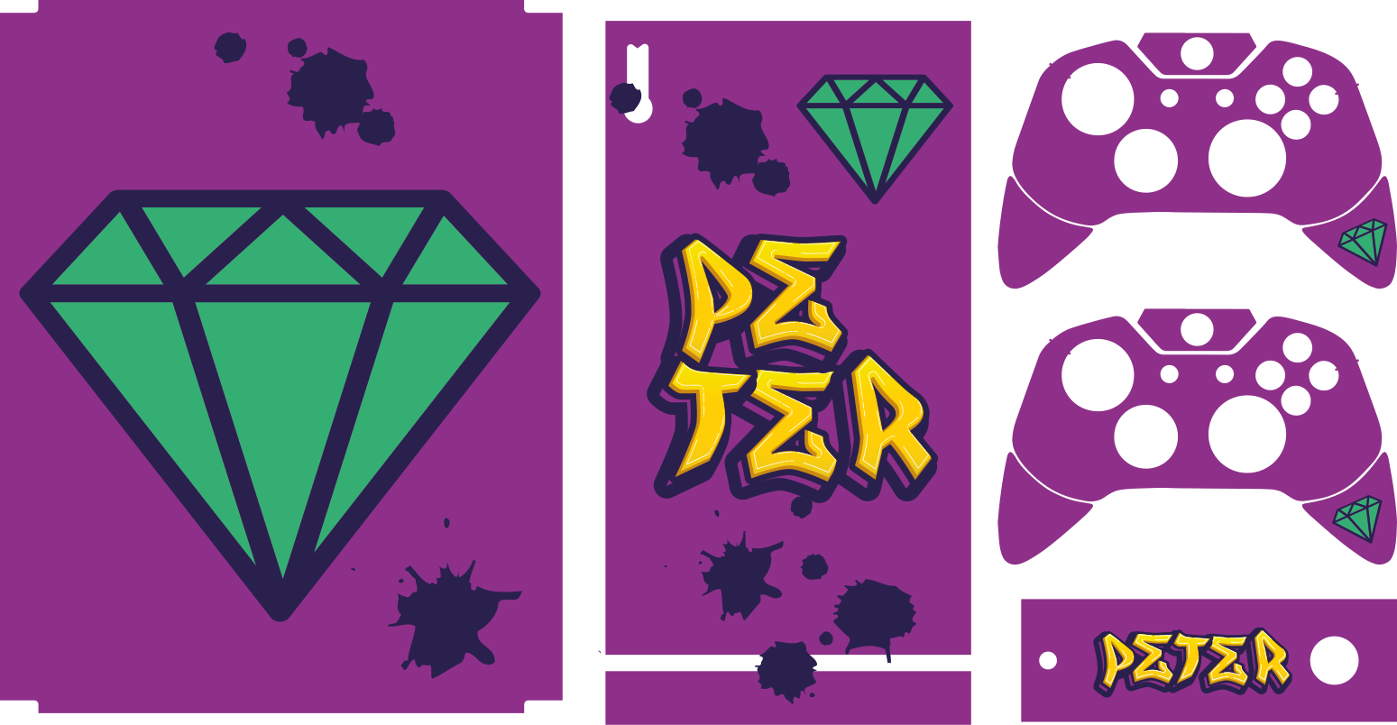 Pegatina Xbox Estilo de graffiti de diamante verde - TenVinilo