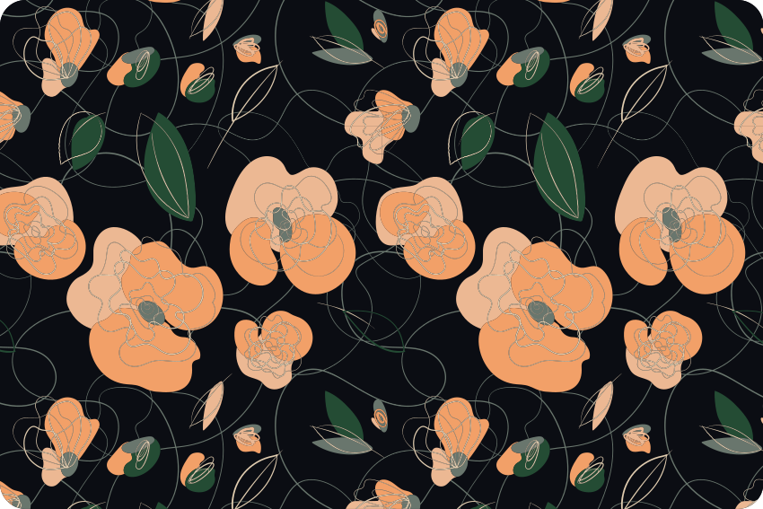 Vinilo para portátil patrón floral naranja - TenVinilo