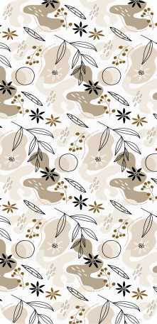 Sticker iPhone Elegante patrón de hojas de color rosa y beige - TenVinilo