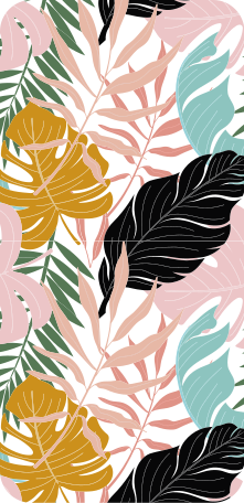 Pegatina iPhone hojas tropicales abstractas - TenVinilo