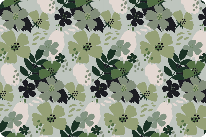 Green floral print laptop skin - TenStickers