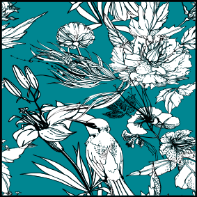 Fliesen Aufkleber elegantes Vogelmuster - TenStickers