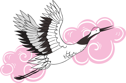 Wild birds modern pink pattern wall decal - TenStickers