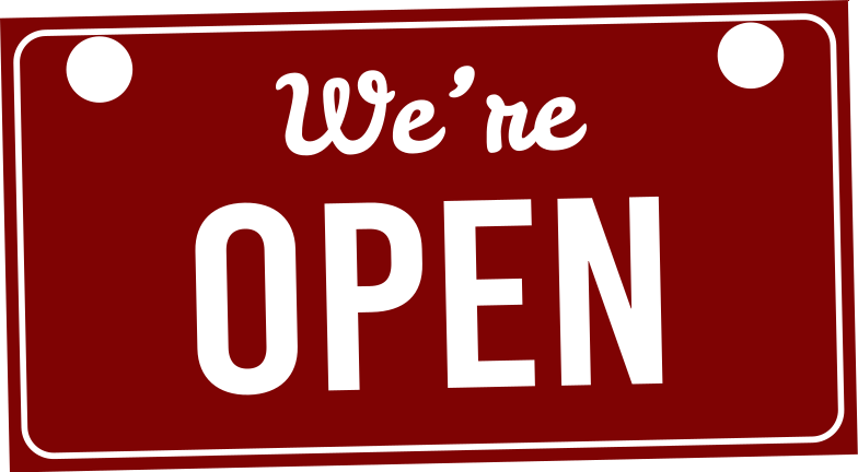 Biz açık kırmızı vintage tarzı vitrin çıkartması - TenStickers