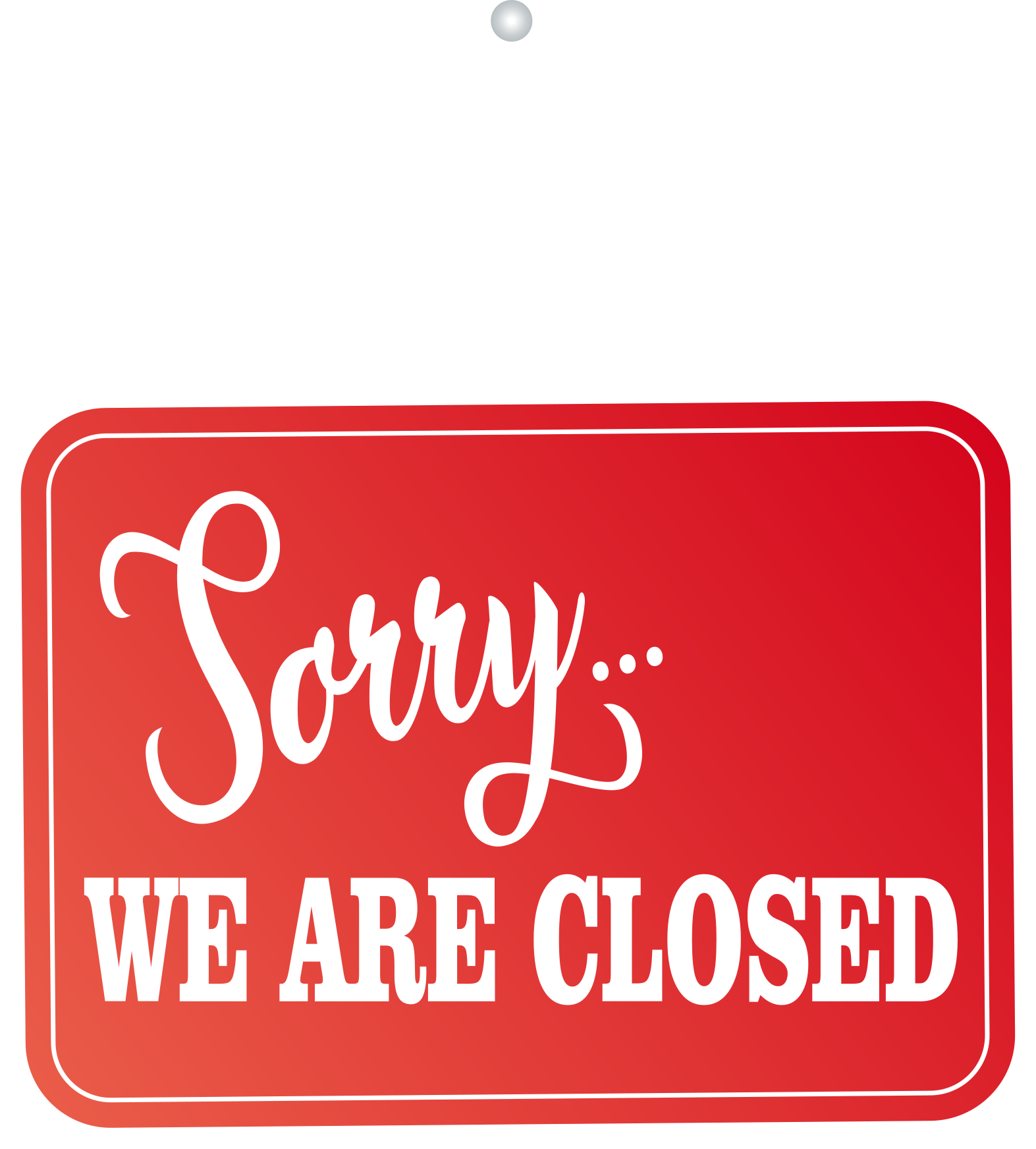 Gradient 'sorry, we're closed' signboard  decal - TenStickers