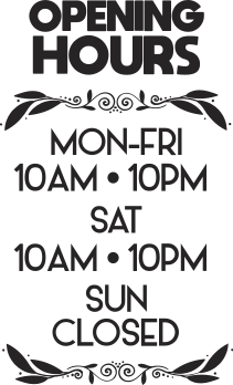 Personalised opening hours shop window sticker - TenStickers