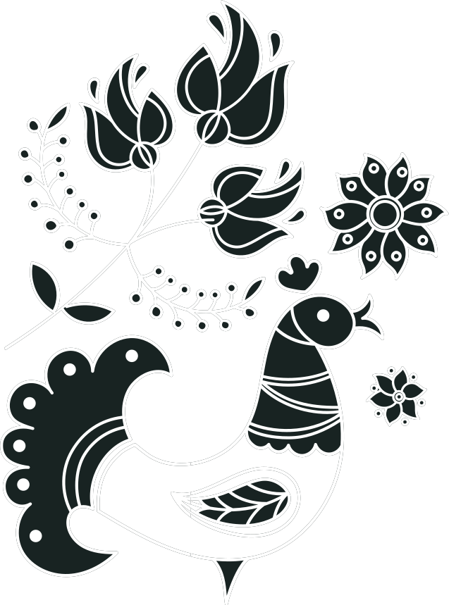 Sticker Mural Modèle de coqs folkloriques polonais - TenStickers