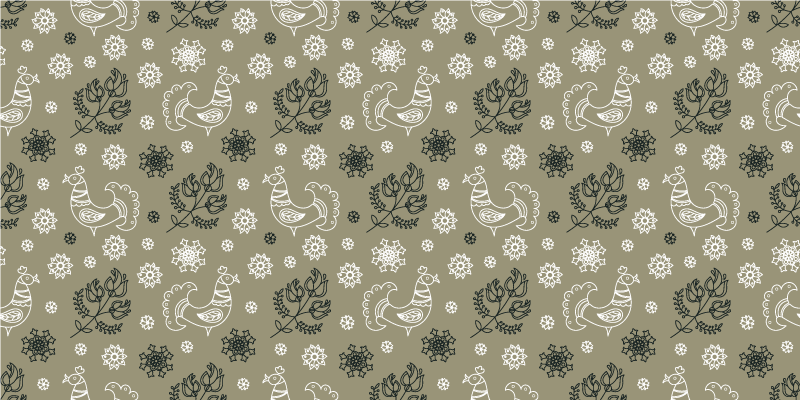 Naklejka na meble Wzór polskich kogutów ludowych - TenStickers