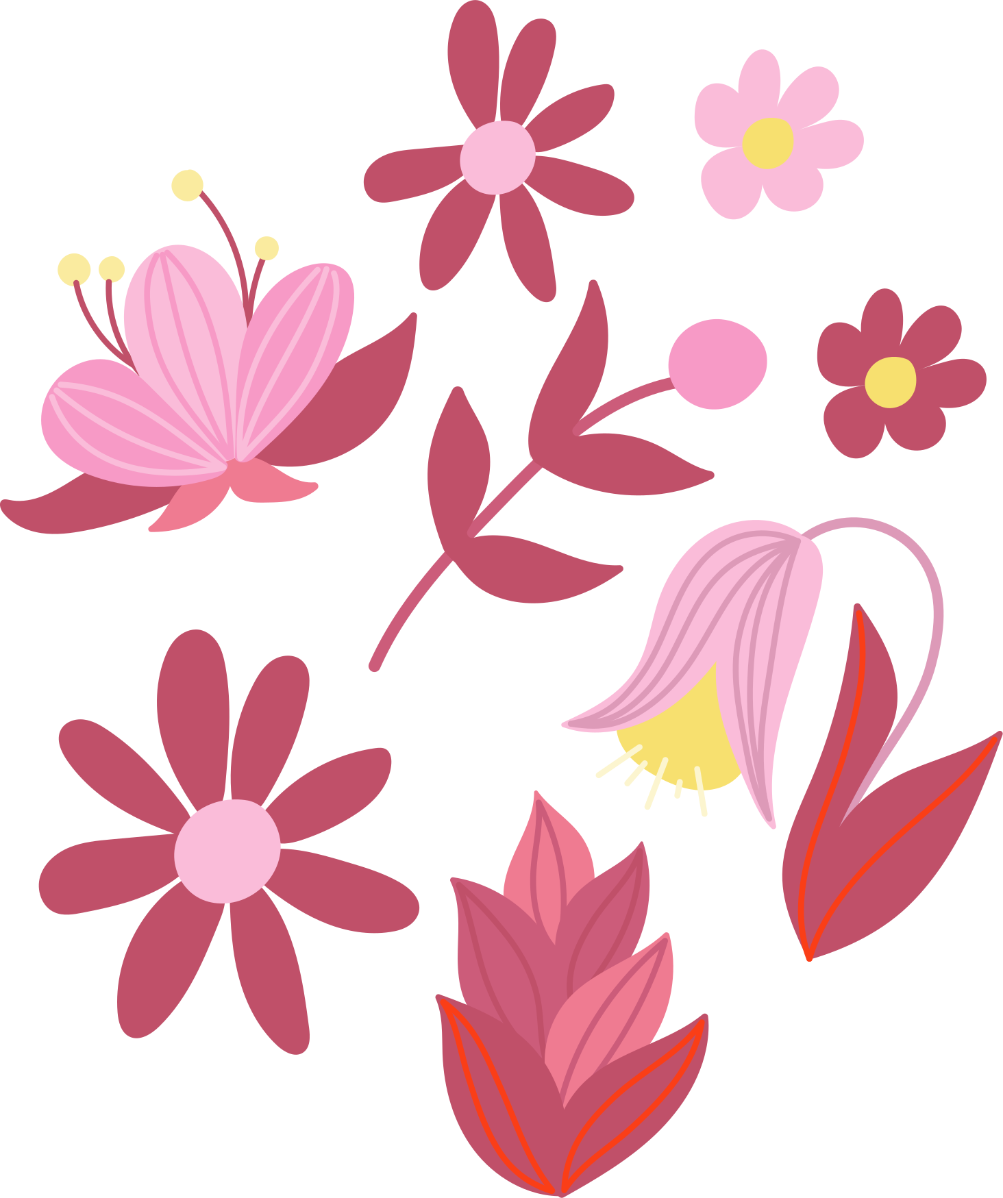 Autocolante animal composição rosa vibrante - TenStickers