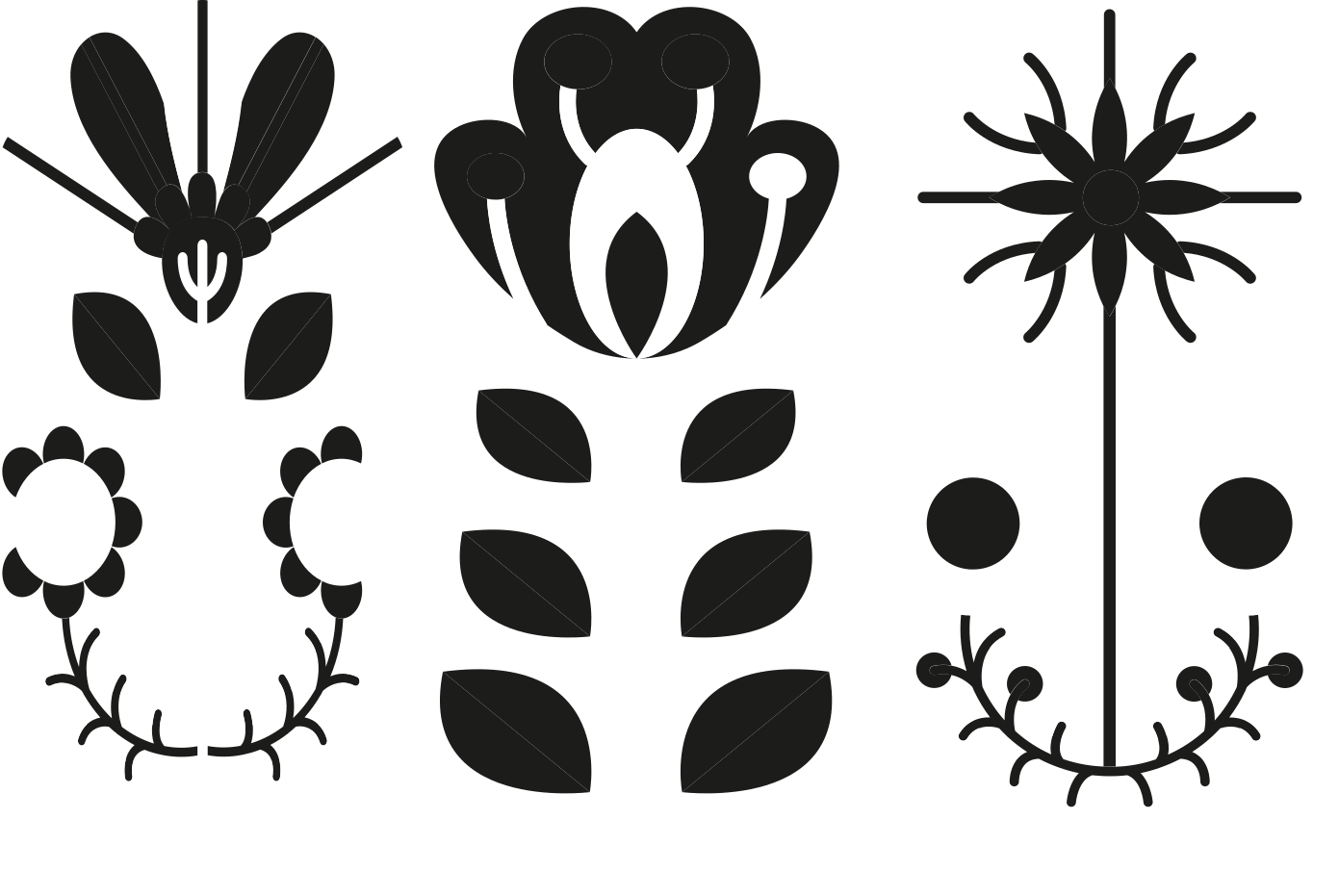 Black and white hands folk art wall decal - TenStickers