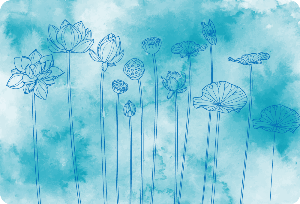 Laptop Aufkleber Zarte blaue aquarellblumen - TenStickers