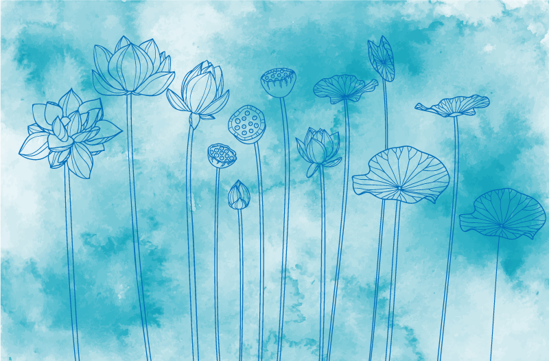 Naljepnice za kreditne kartice crtež lotosovog cvijeta - TenStickers