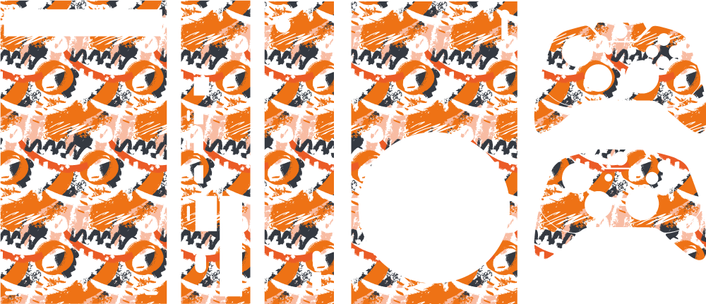 Soyut turuncu sulu boya vuruşları xbox cilt - TenStickers