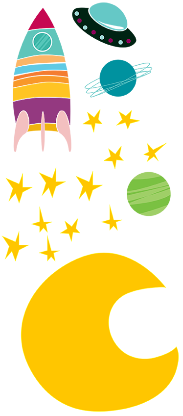 Sticker enfant fusée spatiale - TenStickers