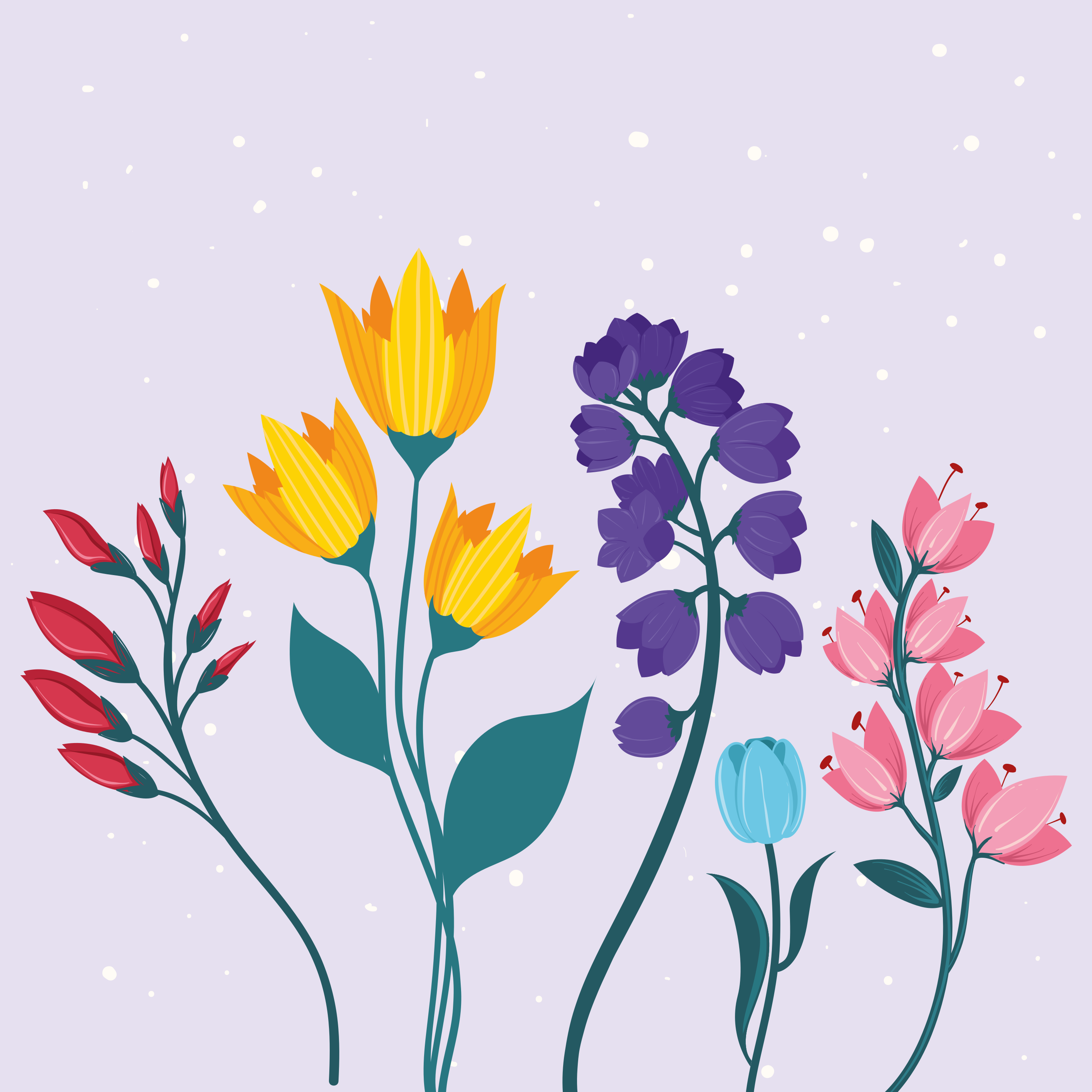 Naklejka na meble Ogród minimalistyczne kwiaty botaniczne - TenStickers