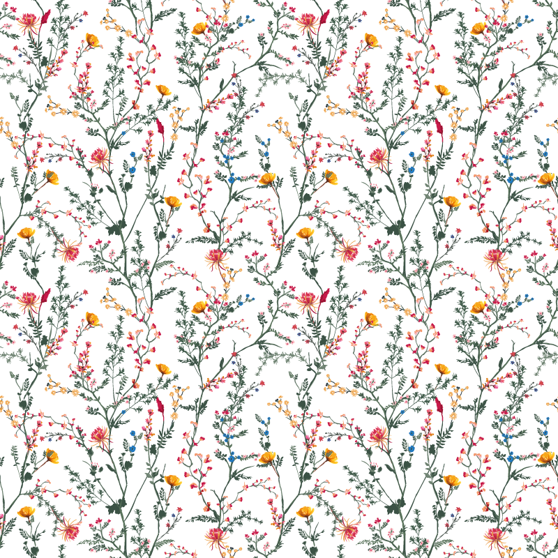 Dunne minimalistische tuinbloemen meubelsticker - TenStickers