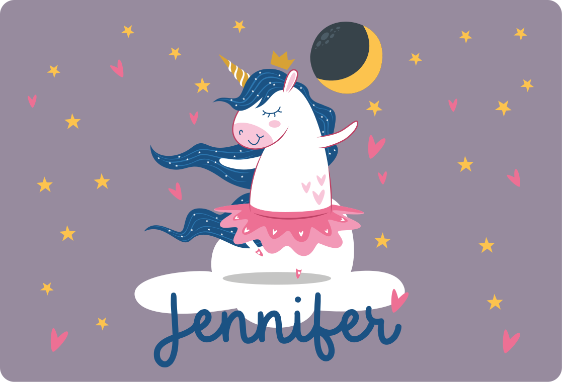 Custom dancing unicorn laptop skin - TenStickers