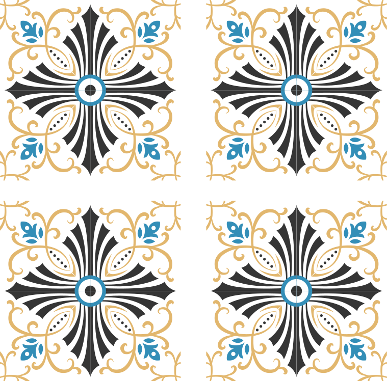 Vintage cross spiral design tile sticker - TenStickers