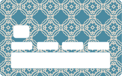 Kreditkarten Aufkleber Antikes vintage blau-weißes Muster - TenStickers