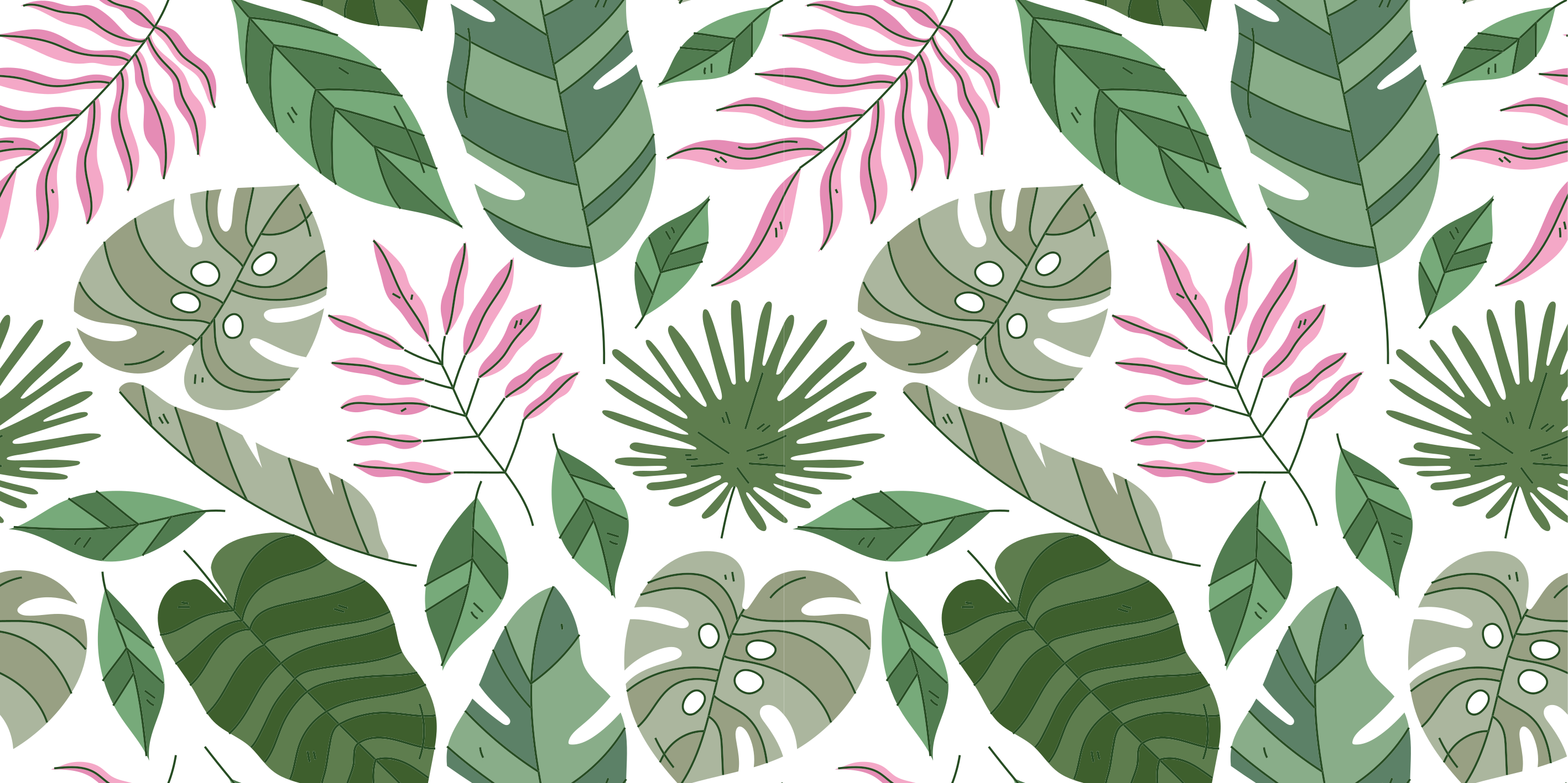 Leafy Pattern Design decoration wall sticker - TenStickers