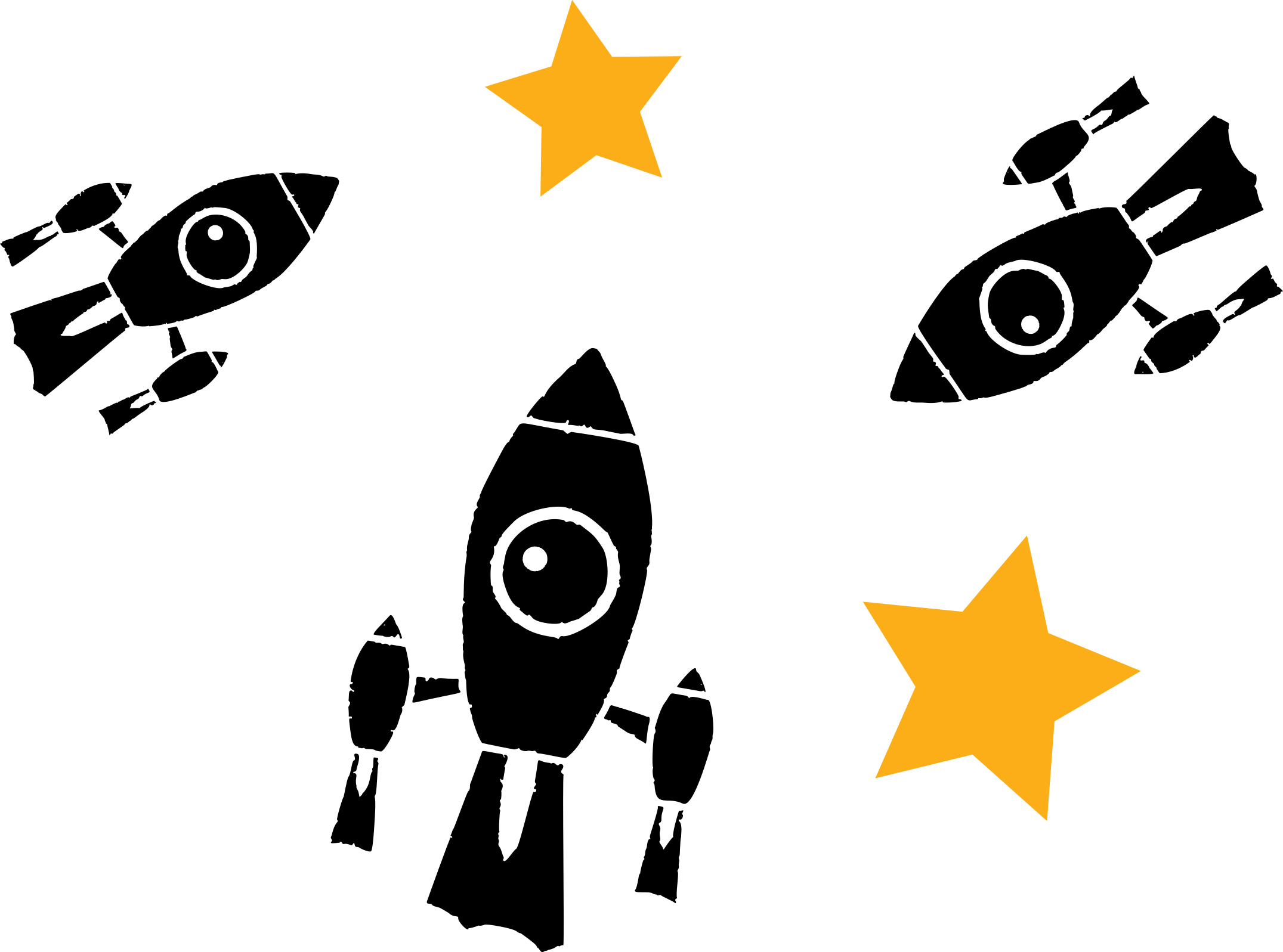 Vinilo espacio composición de estrellas cohete - TenVinilo