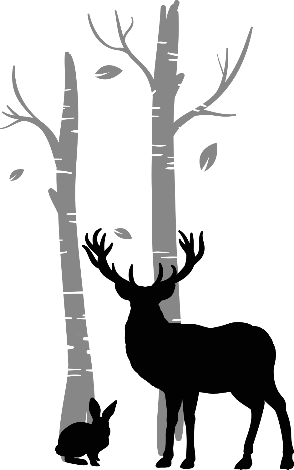 Wandtattoo Garderobe hirsche in der nähe von bäumen - TenStickers