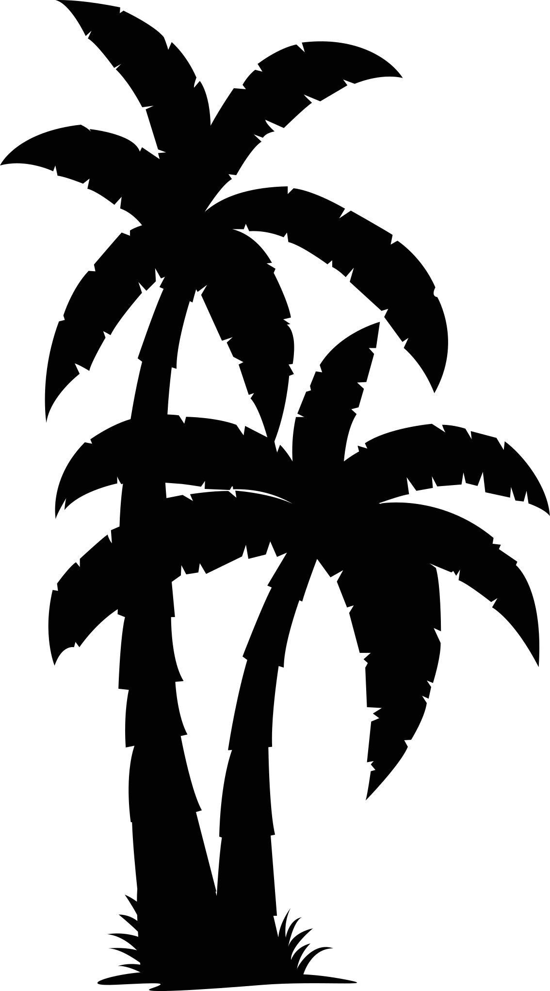 Palmetræ silhuet tøjbøjle klistermærke - TenStickers