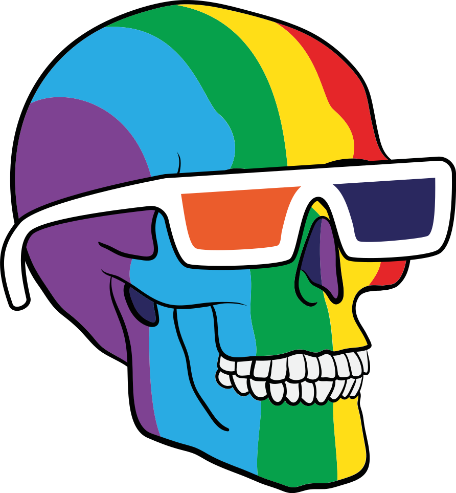 лгбт цветной череп наклейка для ноутбука - TenStickers