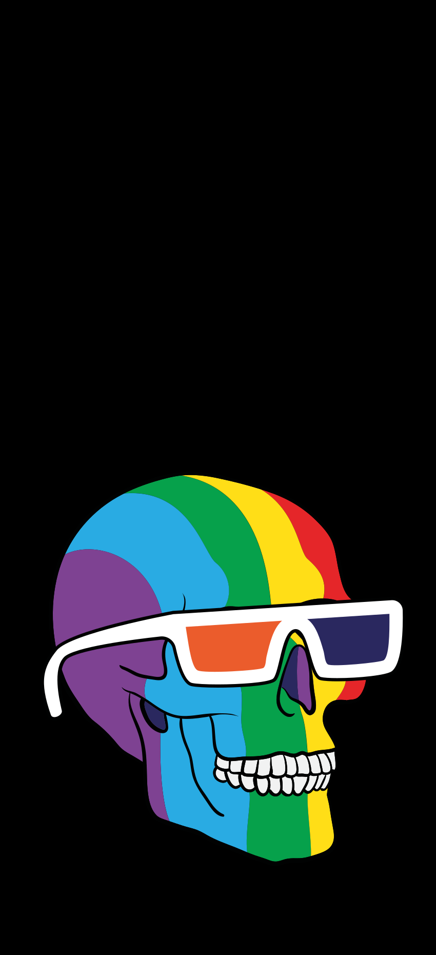 Rainbow skull huawei sticker - TenStickers